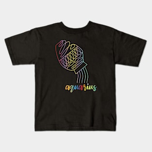 Aquarius Zodiac Tie Dye Kids T-Shirt